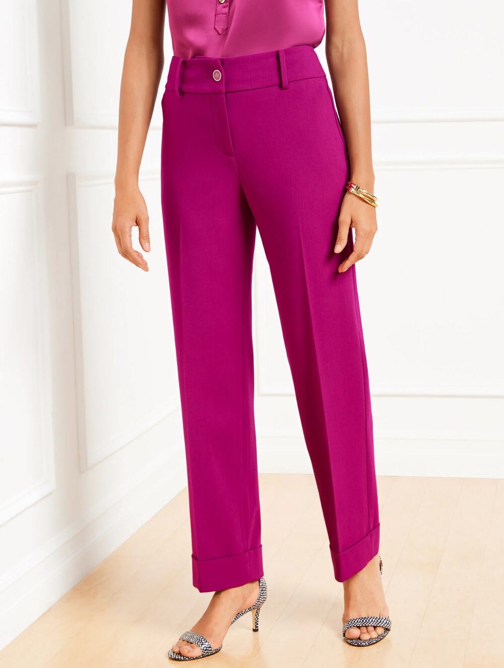 Talbots Tailored Stretch Slim Wide Ankle Pants Office Career Plus Size 18